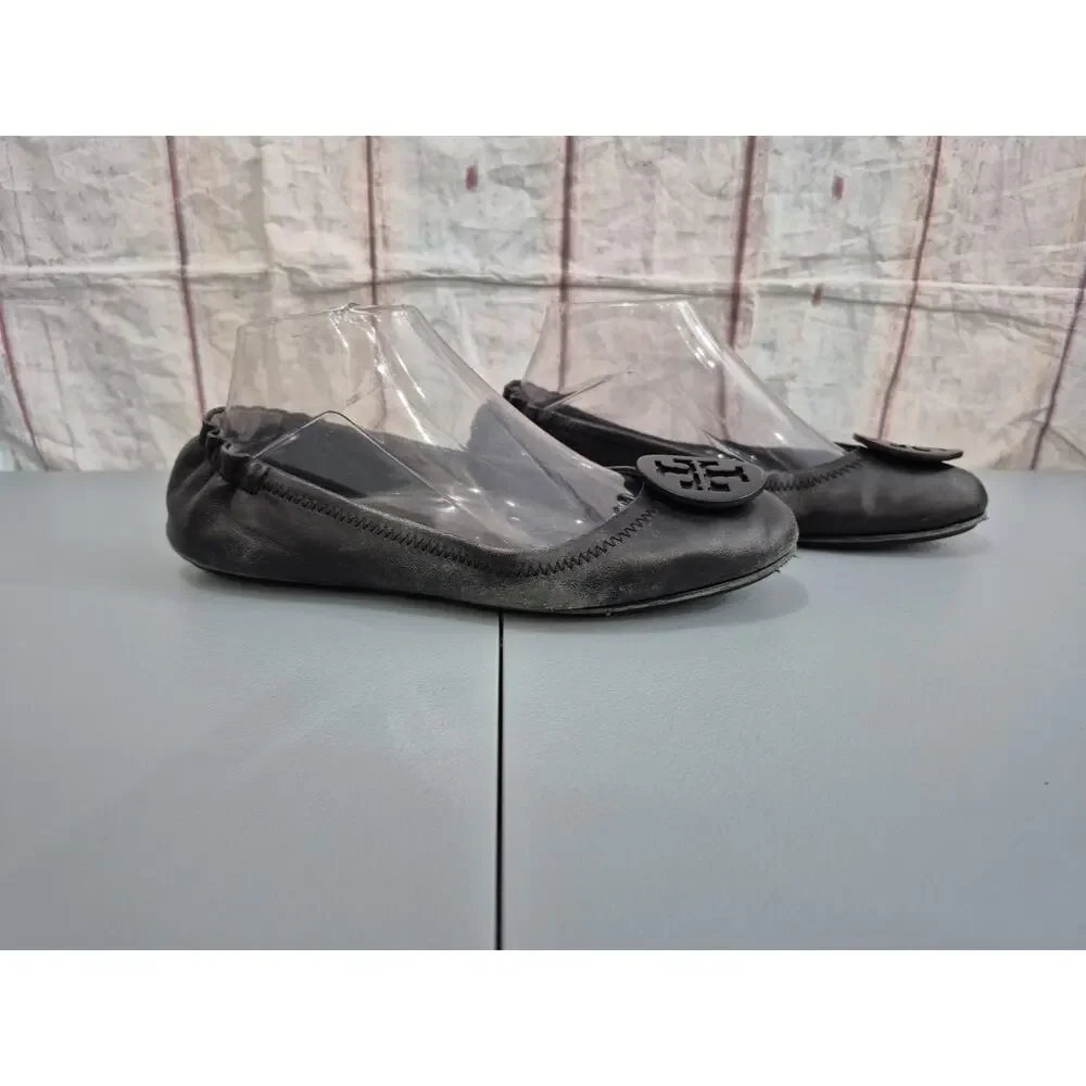Tory Burch Minni Travel Ballet Flat in Black Leather Size 8.5 M Casual Night Out